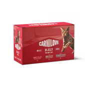 Супер премиум  мултипак паучове различни вкусове в желе за котки Carnilove Jelly Multipack 12 × 85 гр